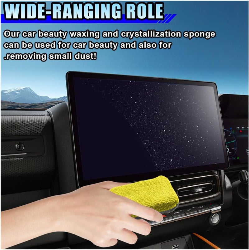 LHDOS 12PCS Ceramic Coating Applicator Sponge, 4.13'' x 1.84'' Microfiber Car Detailing Applicator Pads, Rectangular Car Foam Cleaning Pad, Auto Polishing Pad for Wax, Paint, Sealant (Yellow) - Image 5